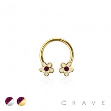 316L SURGICAL STEEL SEPTUM WHITE FLOWER